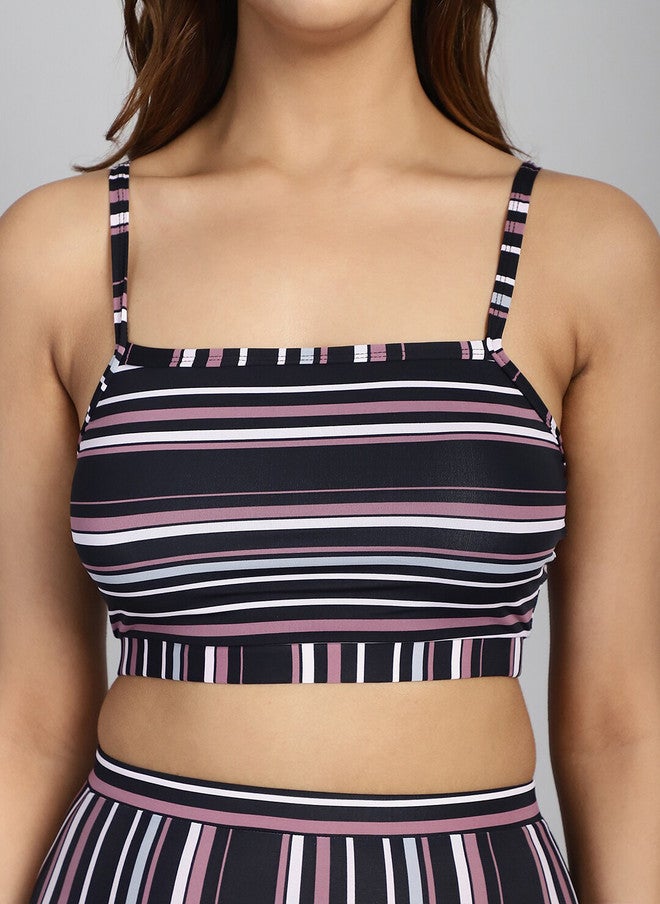 CUKOO Striped Padded Two Piece Tankini Swim Set - Image 2